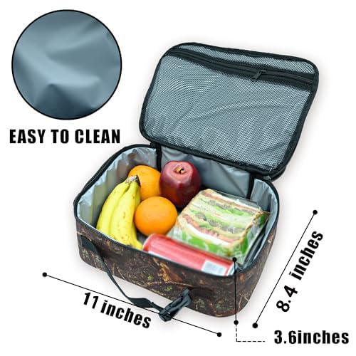 Camo Lunch Bag Insulated Reusable Lunch Box Kids Girls Boys Cooler Thermal Tote Bag For Men Women School Work Picnic - color: Camo