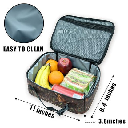 Camo Lunch Bag Insulated Reusable Lunch Box Kids Girls Boys Cooler Thermal Tote Bag For Men Women School Work Picnic - color: Camo