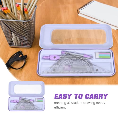 Geometry Compass and Protractor Set for Students, Accurate Measurement Math Tools with Plastic and Metal Material, Easy to Use Geometry Kit for School Supplies and Math Projects