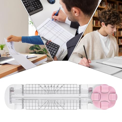 Paper Trimmer - 4 in 1 Photo Cutter, Multi Function Craft Tool, Precision Cutting Device | Blade for Scrapbooking School Office Classroom Wrapping Packaging Label Coupons Picture
