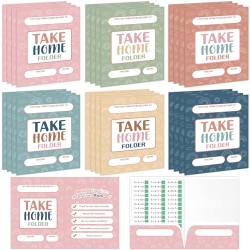 24PCS Homework Folders with 2 Pocket Back to School Take Home Folders Bulk for Students Letter Size Boho Classwork Organizer for Home Office Teachers Educational Supply 9.45 x 12.2 Inch - style: Boho