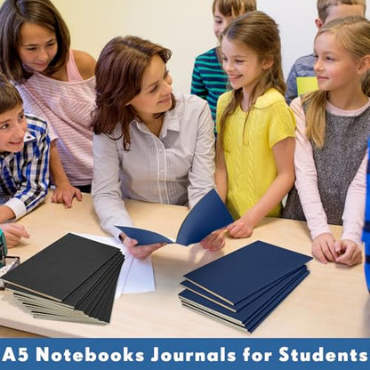 Mimorou 100 Pcs Journals Notebooks Bulk - Kraft Softcover A5 Small Notebooks 5.5 Inch x 8.3 Inch Notepads with 60 Page 30 Sheet for Writing Sketch Travel Office Supplies(Black, Navy,Lined) - color: Black, Navy, style: Lined