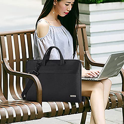 Voova Laptop Bag 17 17.3 Inch Waterproof Laptop Sleeve Case with Shoulder Straps & Handle, Computer Case Cover Slim Briefcase Compatible with 17-18” Hp Dell Asus Acer, Black - color: Black, size: 17-17.3 In