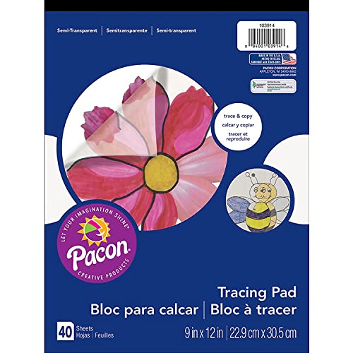 Art Street Prang Tracing Paper Pad, 9" x 12", Translucent, 40 Sheets Per Pad, 6 Pads (PAC103914-6)
