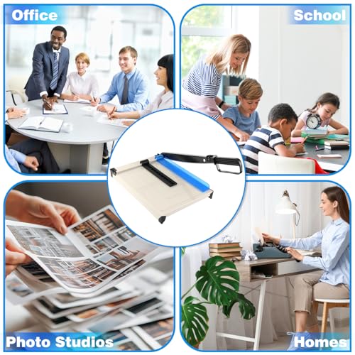 Guillotine Paper Cutter, A4 Paper Cutter, Heavy Duty Paper Trimmer with Safety Guard, 12 Sheets Capacity, Paper Guillotine for Cardstock, Photos, Scrapbooking, Office, Classroom, Studio