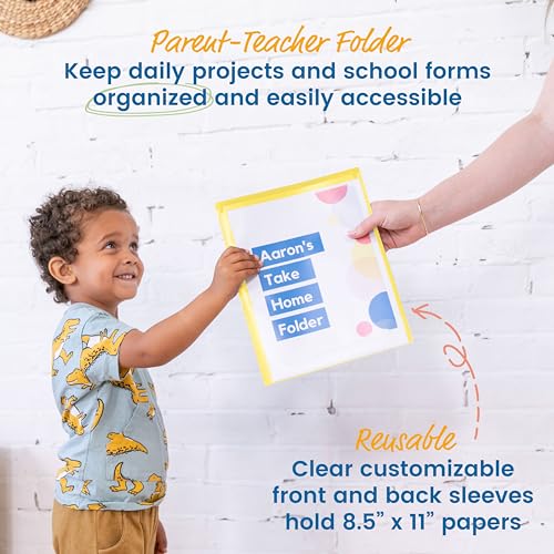 ECR4Kids 2-Pocket Parent-Teacher Classroom Communication Folder, School Supplies, Yellow, 36-Piece - color: Yellow