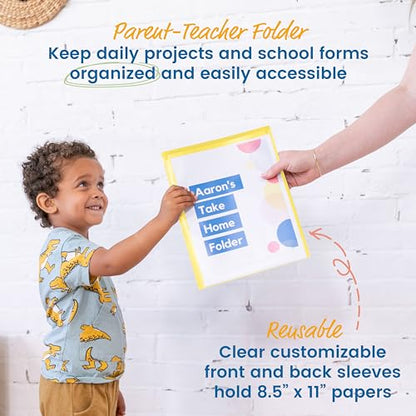 ECR4Kids 2-Pocket Parent-Teacher Classroom Communication Folder, School Supplies, Yellow, 36-Piece - color: Yellow