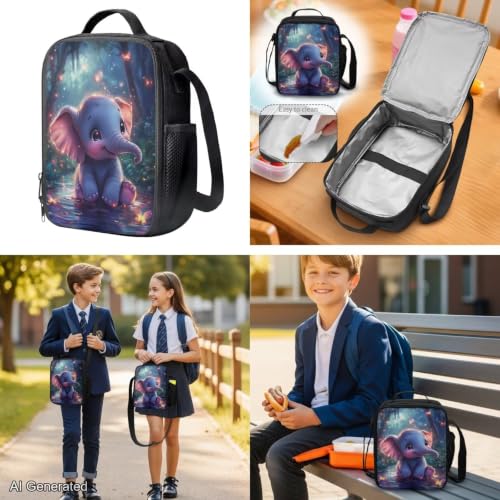 Cute Elephant Backpack for Girls Boys Kids Backpack with Lunch Box Water Bottle Pouch and Soft Pencil Case Elementary Middle High School Lightweight Waterproof Large Capacity Bookbag - color: Cute Elephant