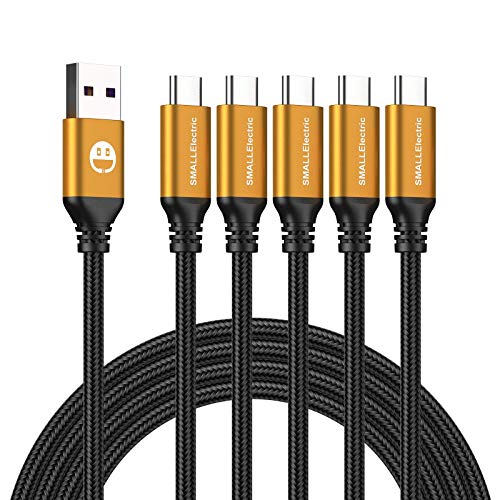 USB Type-C Cable 5pack Fast Charging 3A Quick Charger Cord, Type C to A Cable Compatible Samsung Galaxy S10 S9 S8 Plus, Braided Fast Charging Cable for Note 10 9 8, LG V50 V40 G8 G7 (10foot, Gold) - color: Gold, size: 10foot