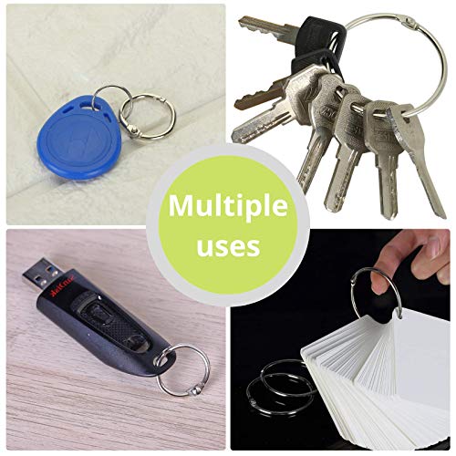 Mr. Pen- Loose Leaf Binder Ring, 60 Pack, 4 Sizes (1", 1.25", 1.5", 2") | Metal Loose Leaf Binder Book Rings for Books and Index Cards, Scrapbook, Keychains, School, Home, Office, Silver - color: Silver, size: 1", 1.25", 1.5", 2", 60 Pack