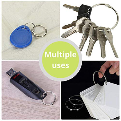 Mr. Pen- Loose Leaf Binder Ring, 60 Pack, 4 Sizes (1", 1.25", 1.5", 2") | Metal Loose Leaf Binder Book Rings for Books and Index Cards, Scrapbook, Keychains, School, Home, Office, Silver - color: Silver, size: 1", 1.25", 1.5", 2", 60 Pack