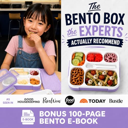 kinsho Lunch Boxes for Kids Girls Teens - Bento Box Set with Insulated Bag and Ice Pack, 6 Compartment Leak Proof Food Container, BPA-Free, Microwave Safe, Ideal for School & Work, Purple - color: Purple