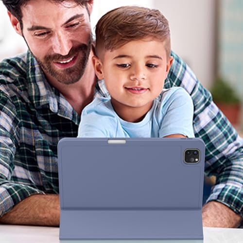 ZryXal iPad Pro 11 Inch Case (M5) 2025/ (M4) 2024 (Model: A2836/A2837/A3006), Trifold Stand Smart Cover with Pencil Holder and Soft TPU Back, Auto Wake/Sleep (Lavender) - color: Lavender