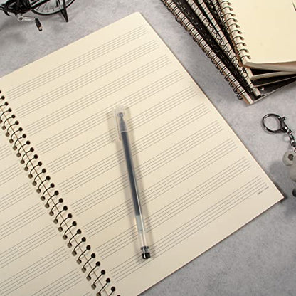 MAXCURY Blank Sheet Music Composition Manuscript Staff Paper Art Music Notebook Black 100 Pages 26x19cm (Black) - color: Black Note