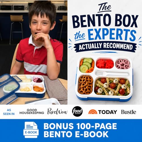 Bento Lunch Box Snack Containers for Kids Boys Girls Adults, 6 Divided Compartments - School, Daycare, Leak Proof Meal Planning Portion Control, BPA-Free Boxes, Utensils, Navy Blue - color: Navy