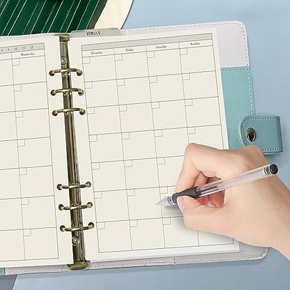 6 Ring Binder Refill, Undated A5 Planner Inserts, Monthly Planner Refill for Compatible with Filofax, Tracker Book, 45sheets/90pages, Harphia(A5 5.59 x 8.27'',Monthly) - color: Monthly Plan, size: A5