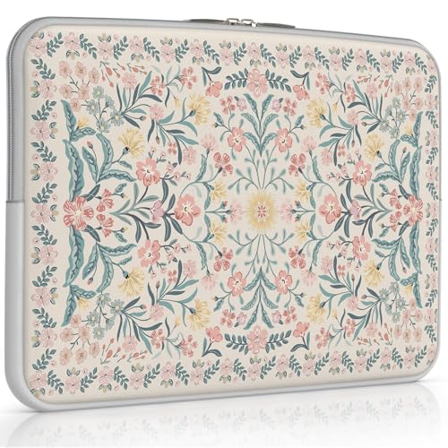 iCasso Laptop Sleeve 13 inch for MacBook Air 13-13.6 inch, Vintage MacBook Neo/Pro 13 inch case, Slim Protective Travel Carrying Case for MacBook Pro 14 inch, Chromebook, HP, Pink Boho Floral - color: Boho Floral Pink, size: 13-14 Inch