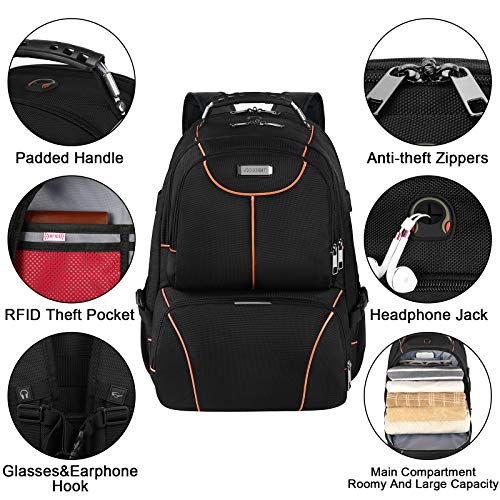 VECKUSON Lunch Bag Backpack, Insulated Cooler Lunch Box Backpack, Extra Large Travel 17.3 inch Laptop Backpack TSA Friendly RFID Computer Backpack for Women Men,Orange - color: Orange-rfid-1