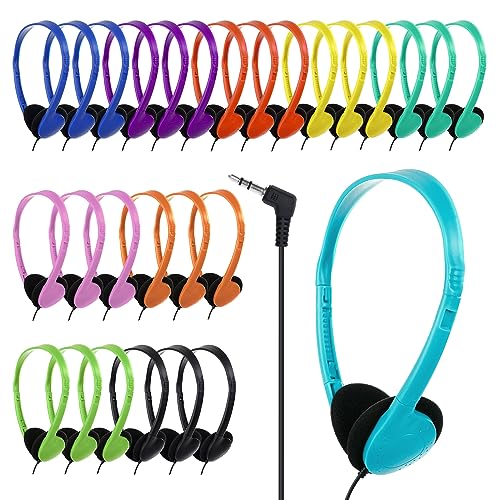 Classroom Kids Headphones Bulk 30 Pack for School Students Children Teen Boys Girls, Wholesale Bulk Headphones for Classroom Earphones (10 Mix Color) - color: 30 Pack Mixed Colors