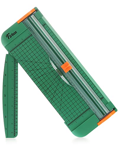 Firbon Green A4 Paper Cutter 12 Inch Titanium Straight Paper Trimmer with Side Ruler for Scrapbooking Craft, Paper, Coupon, Label, Cardstock - color: Green