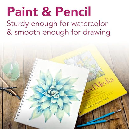Strathmore 300 Series Mixed Media Paper Pad, Tape Binding, 36 Sheets, White, 4x6 inch, 1 Count