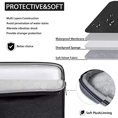 KCY Laptop Sleeve 11.6 Inch, Waterproof Slim Laptop Case Bag with Handle Compatible with Surface Pro 7/8/9/11/12, MacBook Air 11/12, 11-12 Inch Chromebook, Black - color: Black, size: 11-12.6 Inch(32x23x2.5cm)