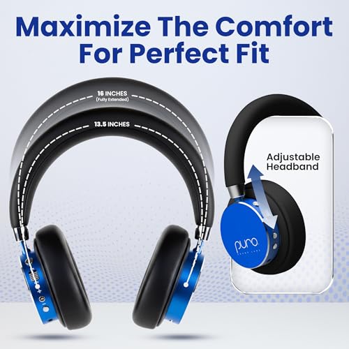 Puro Sound Labs Kids Wireless Headphones – Volume-Limiting 85dB, Built-In Mic, Studio-Grade Sound, 20-Hour Battery Life, Comfortable Fit & Easy to Connect Kids Bluetooth Headphones – BT2200 Plus, Blue - color: Blue