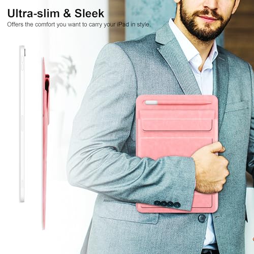 8-11 inch Tablet Sleeve Case with Pen Holder, Slim PU Lightweight Universal case with Foldable Stand for iPad 10th Generation 2022, iPad Pro 11, iPad mini6, Galaxy Tab S9/A9 Plus/A8 etc Pink - color: Pink