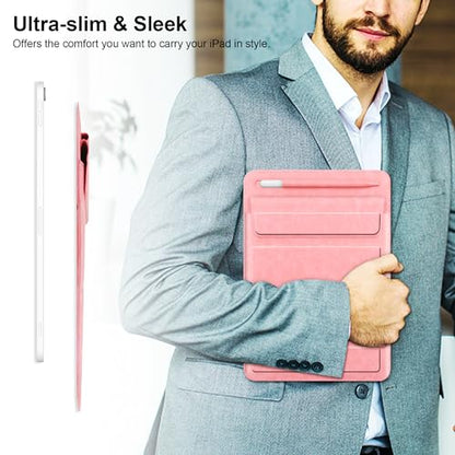 8-11 inch Tablet Sleeve Case with Pen Holder, Slim PU Lightweight Universal case with Foldable Stand for iPad 10th Generation 2022, iPad Pro 11, iPad mini6, Galaxy Tab S9/A9 Plus/A8 etc Pink - color: Pink