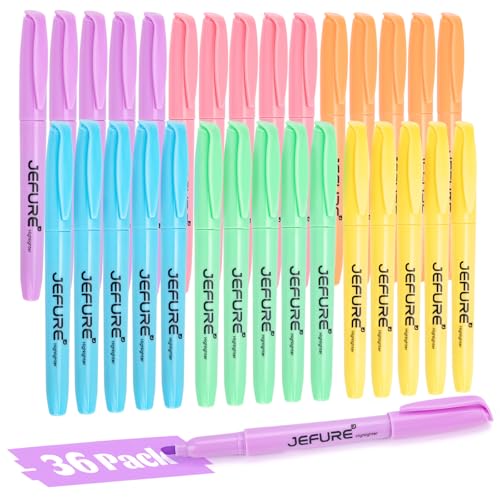36 Pcs Highlighters, Chisel Tip, Pastel Assorted Colors | Quick Dry Highlighters for Studying, Note-Taking, School, College, Office, Home, Classroom, Bulk Pastel Assorted Colors - size: 1 Count (Pack of 36)