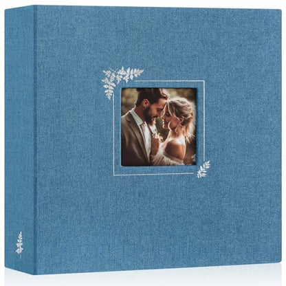 Lanpn Scrapbook Photo Album 12x12, Linen Window Design Cover Top Load 3 Ring Folder Binder Photobook Photo Book 12 x 12 inch with 30 Plastic Sleeves 60 Pages Blue - color: Blue, size: 12x12"