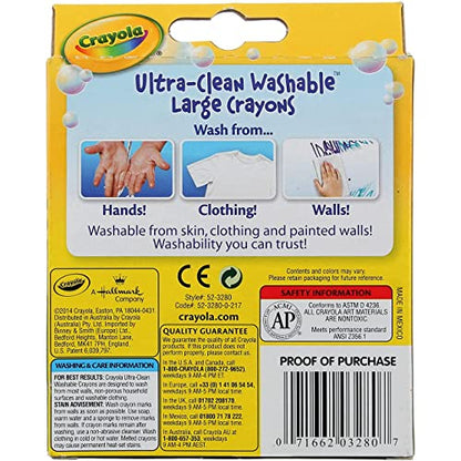 Crayola Washable Crayons, Large Size, 8 Colors, Pack of 1