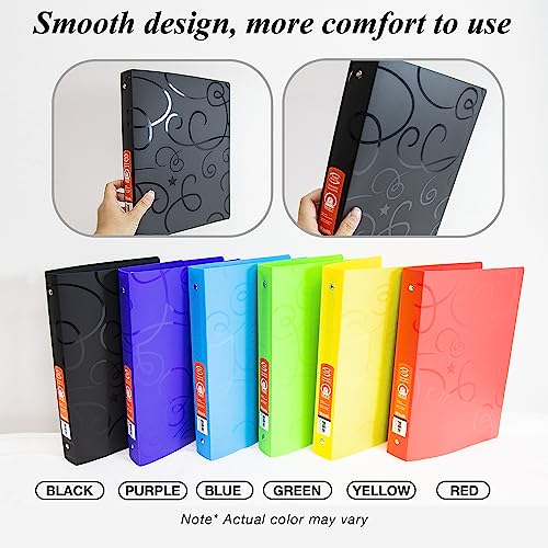 BAZIC Products 1" Swirl Poly 3-Ring Binder, 1 Pocket, 48-Case | round rings, 1 in swirl poly 3-ring binder, 1 inside pocket, holds up to 175 sheets, Durable poly - color: Swirl, size: 48-Pack