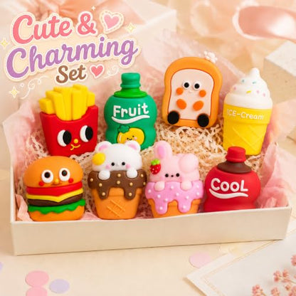 Fun Pencil Sharpeners for Kids, 8-Pack Cute Novelty Shaped Designs - | Fits Various Pencils | Pocket-Sized Portable to Carry | Adorable Desktop Decor | Smooth Even Handheld Manual Sharpening