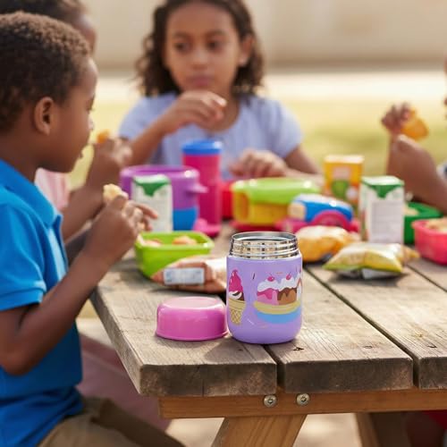 Wildkin Kids 10 oz Insulated Food Jar, Sweet Dreams | Wide-mouth 10 oz jar keeps food hot up to 5 hrs and cold up to 7 hrs · includes two folding spoons · stainless steel interior - color: Sweet Dreams