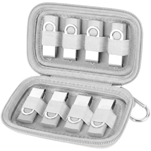USB Flash Drive Case, SD Card Holder Compatible with Thumb Drive, Memory Cards, SDXC SDHC Storage Bag, Electronic Accessories Organizer for SanDisk for Samsung for Inland (Grey) - color: Grey
