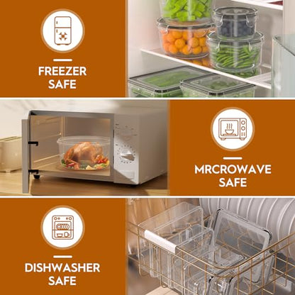 44 PCS Food Storage Containers with Lids Airtight (22 Containers & 22 Lids), Leak proof Meal Prep Container Set for Kitchen Storage, BPA-free, PVC-free Plastic, Microwave/Dishwasher Safe, Labels & Pen - color: 44 Piece