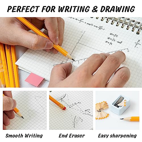 IKAYAS 800 Pack #2 HB Pencils Bulk Yellow Sharpened Pencils with Erasers for Kids, 2 Pre-sharpened pencils for classroom office Supplies, Writing, Drawing and Sketching (Wood-Cased)
