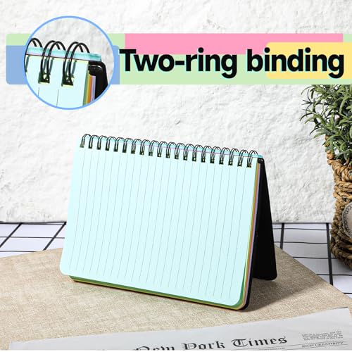 8 Pack 5 x 7 Inch Spiral Notebook, 100 Sheets/200 Pages Spiral Journals Note Books with Durable Poly Cover, 7 Bright Neon Colored Lined Paper Memo Pads Journaling Notebook for School, Office