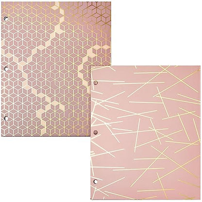 Paper Junkie School Folders with Pockets - 3-Hole-Punched Pocket Folders - Binder-Compatible File Holders - Durable Cardstock Organizers for Pastel School Supplies - 9.5 x 12 in 6-Pack
