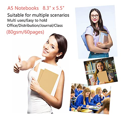 32 Pack Notebook Journals for Travelers, Students and Office, Writing Diary Subject Notebooks Planner with Thick Paper, 60 Pages, 30 Sheets, 8.3x5.5 inch, A5 Size, Travel Journal Set (Blank) - style: 32pack blank page