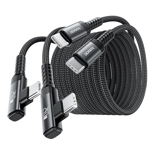 USB C Cable [2Pack, 10ft] 240W Fast Charging Type C Cord, Nylon Braided USB 2.0 Cable for iPhone 17 16 15 Pro Plus Pro Max Air, iPad Pro, Samsung Galaxy S24 S23, Switch, MacBook Pro, Pixel-Black - color: Black, size: 10+10FT