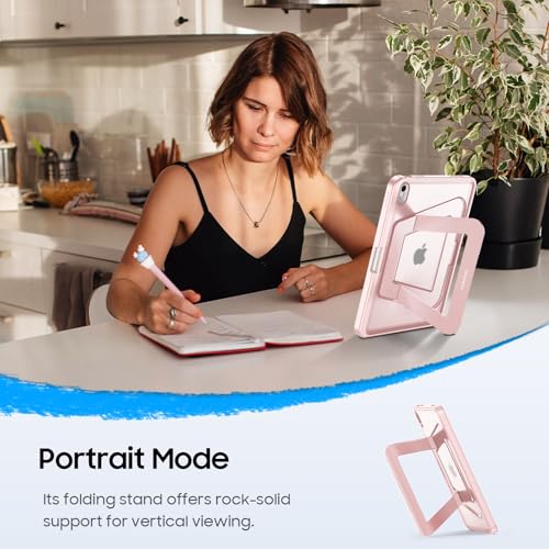 Fintie Shockproof Case for iPad (A16) 11th Generation 11 Inch (2025), iPad 10th Generation 10.9 Inch (2022) - [Built-in Pencil Holder] Slim Frosted Hard Cover with Multi-Angle Kickstand, Light Pink - color: Light Pink