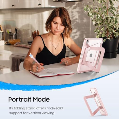 Fintie Shockproof Case for iPad (A16) 11th Generation 11 Inch (2025), iPad 10th Generation 10.9 Inch (2022) - [Built-in Pencil Holder] Slim Frosted Hard Cover with Multi-Angle Kickstand, Light Pink - color: Light Pink