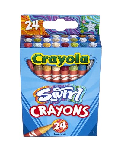 Crayola Swirl Crayons (24ct), Kids Crayons, Multicolor, Rainbow Coloring Supplies, Great for Kids Art Projects, Nontoxic, 3+