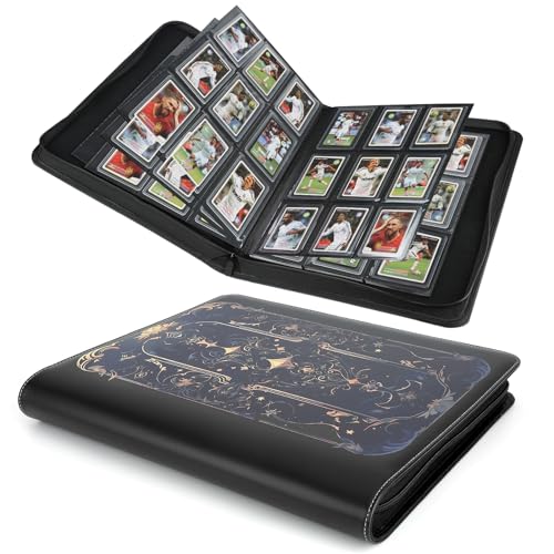 Toploader Binder,Toploader Hard Cases, 9-Pocket Pages Sleeves Hold up 288 Cards.Toploader Card Binder with Sleeves for “3×4” rigid，Card Holder(black purple) - color: black purple, size: 9 Pocket 288 Toploader