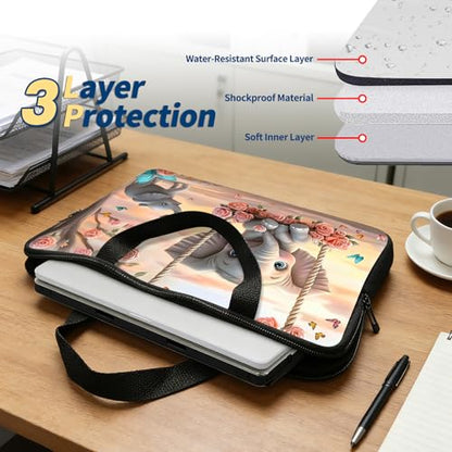 Laptop Bag 17 Inch,Resistant Shockproof Laptop Sleeve Case Protective Cover Carrying Case with Handle Compatible for HP Dell Lenovo Acer Asus Notebook Computer,Baby Elephant Swing - color: Baby Elephant Swing, size: 17-17.3 in