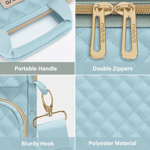 MOSISO 12.9 inch Tablet Sleeve Bag for iPad Pro 13 M4&iPad Air 13 M3 M2,iPad Pro 12.9 M2 M1 6/5,Surface Laptop Go 12.4,Galaxy Tab S8+/S9+ 12.4,Square Quilted Carrying Case with 2 Pockets, Ice Blue - color: Ice Blue, size: 12.9 inch