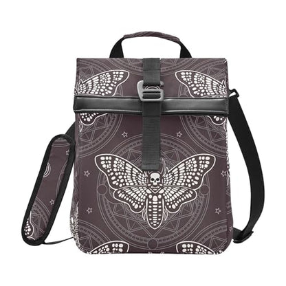MNSRUU Insulated Lunch Bags Women Men, Skull Butterfly Black Portable Reusable Thermal Meal Tote Cooler Bag Organizer, Adjustable Shoulder Strap, Handle - color: Skulls 168