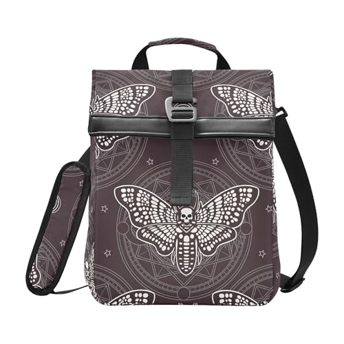 MNSRUU Insulated Lunch Bags Women Men, Skull Butterfly Black Portable Reusable Thermal Meal Tote Cooler Bag Organizer, Adjustable Shoulder Strap, Handle - color: Skulls 168